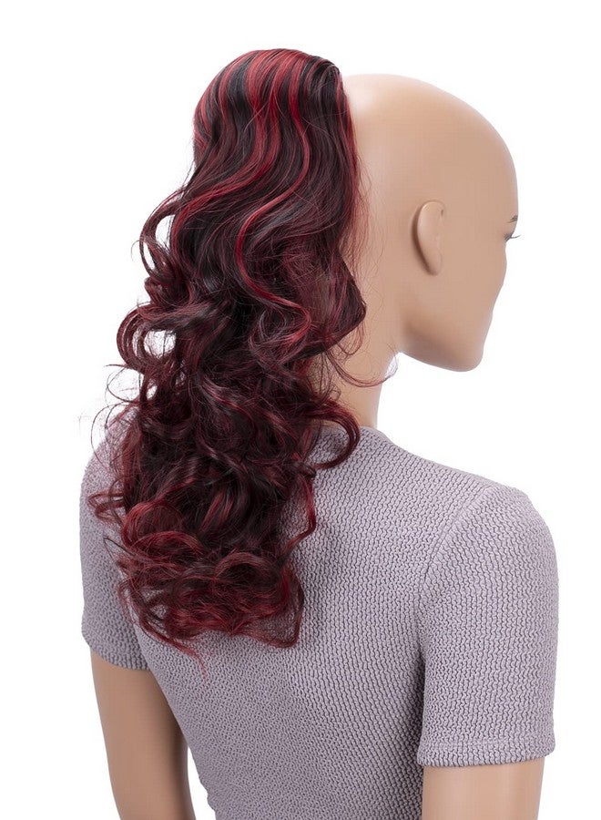 CAISHA 18 Hairpiece Ponytail Extensions Voluminous Wavy Black Red Mix Ph38 - Image 1