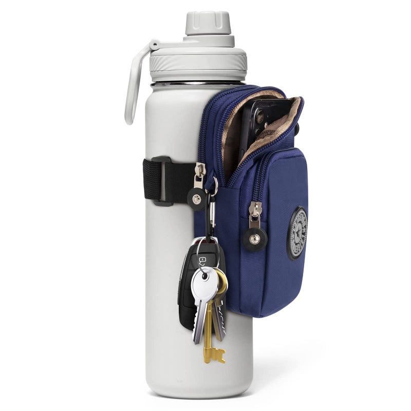 Bottle Pouch Gym Water Caddy with Phone Holder Water Bottle Sleeve Bag with Pocket for Cards Keys Wallet Gym Bottle Accessories for Men Women - Image 2