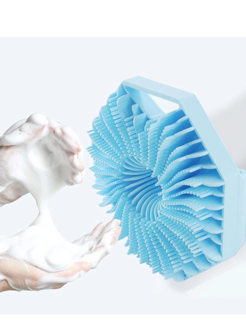 فرشاة تقشير للجسم من السيليكون، مقشر للجسم للاستخدام أثناء الاستحمام، فرشاة جسم من السيليكون للاستحمام ومقابض مضادة للانزلاق لجميع أنواع البشرة من ويتانج (أرجواني) - Image 1