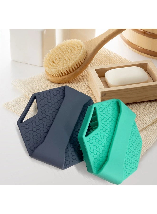 فرشاة تقشير للجسم من السيليكون، مقشر للجسم للاستخدام أثناء الاستحمام، فرشاة جسم من السيليكون للاستحمام ومقابض مضادة للانزلاق لجميع أنواع البشرة من ويتانج (أرجواني) - Image 4