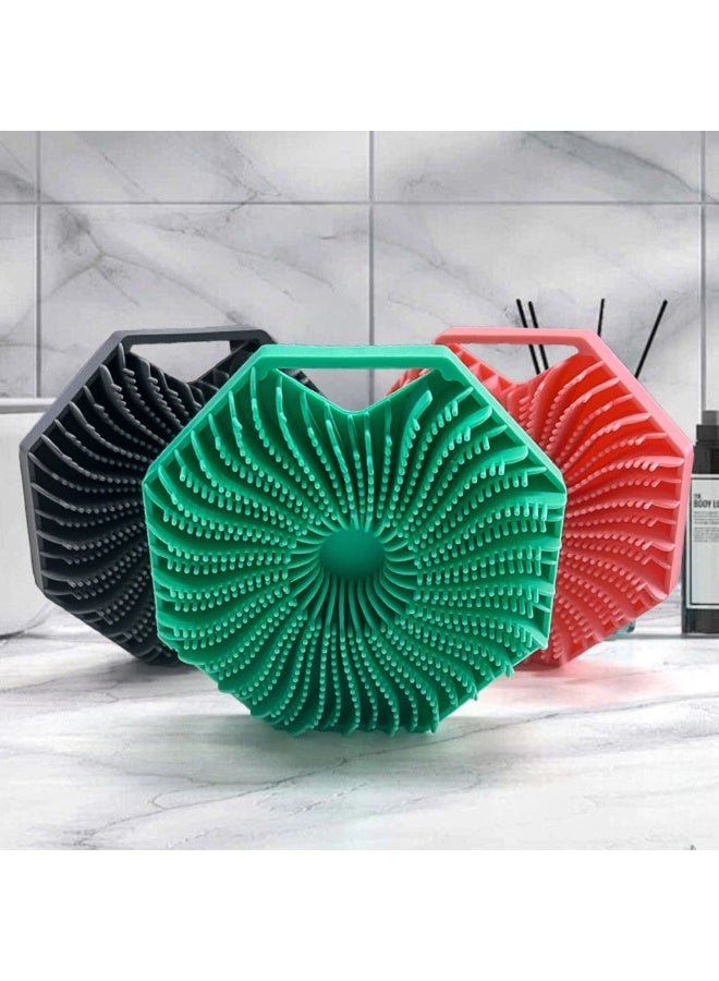 فرشاة تقشير للجسم من السيليكون، مقشر للجسم للاستخدام أثناء الاستحمام، فرشاة جسم من السيليكون للاستحمام ومقابض مضادة للانزلاق لجميع أنواع البشرة من ويتانج (أرجواني) - Image 5