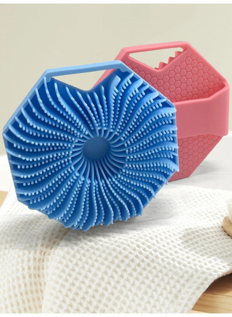 فرشاة تقشير للجسم من السيليكون، مقشر للجسم للاستخدام أثناء الاستحمام، فرشاة جسم من السيليكون للاستحمام ومقابض مضادة للانزلاق لجميع أنواع البشرة من ويتانج (أرجواني) - Image 3