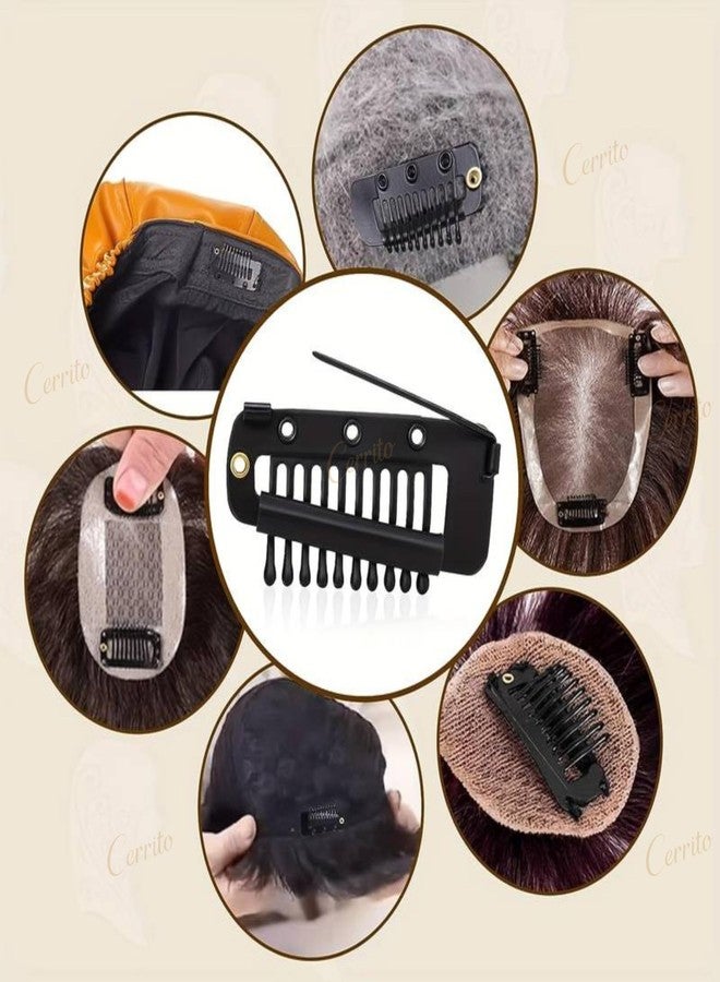 Cerrito Dupatta Pin For Head with Safety Pins 3 Pcs, Heavy-Duty Nonslip Pallu Chunni Clip for Women, Hijab Grip pin, Strong Invisible Dupatta Clips For Brides, Hair Patch Wig Clips for Women, Black - Image 3