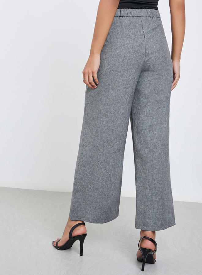 Styli Grey High Rise Wide Leg Trousers - Image 4