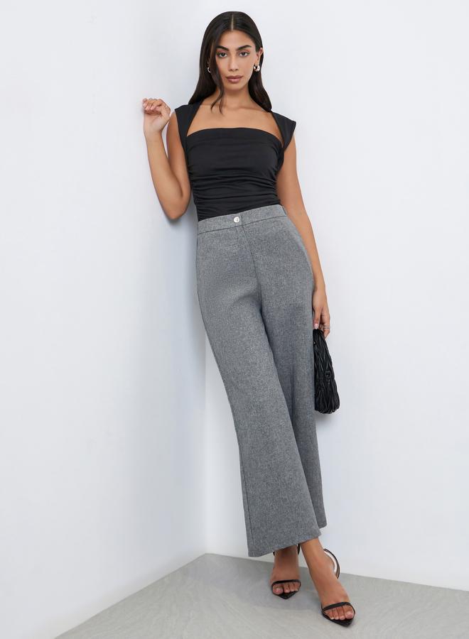 Styli Grey High Rise Wide Leg Trousers - Image 1
