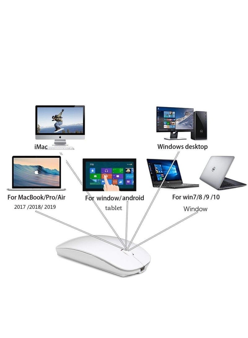 Wireless, Bluetooth Silent Mouse Rechargeable - 3 Adjustable DPI  - Portable Small Size - Image 4