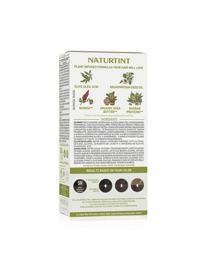 NATURTINT 5N Light Chestnut Brown Permanent Hair Color (Pack Of 6), Ammonia Free, Vegan, Cruelty Free, Up To 100% Gray Coverage, Long Lasting Results (Packaging May Vary) 