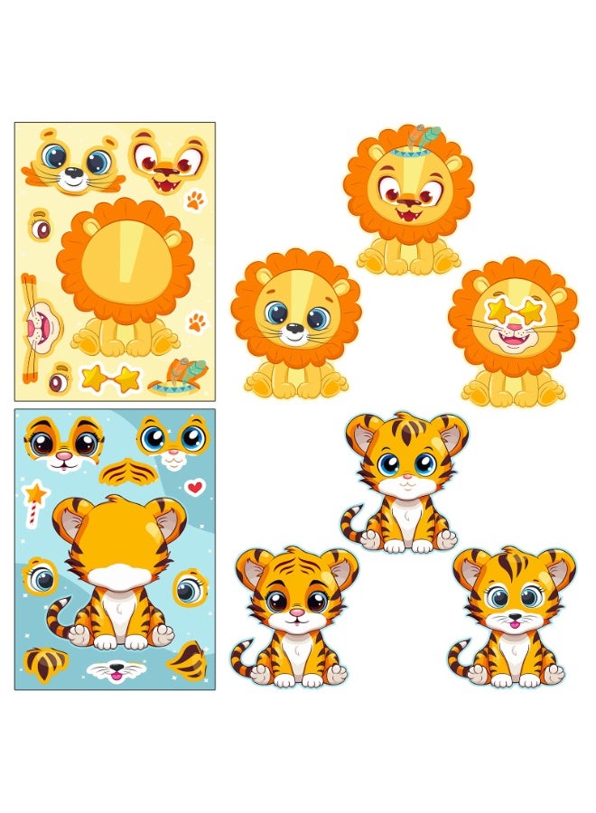 NIBEMINENT 6 Pcs Cartoon Cute Little Animal Giraffe Turtle Tiger Deco Kit Waterproof Stickers, High Definition Printing Bright Colors, Suitable for Laptop Skateboard Luggage Water Bottle Guitar DIY - Image 2