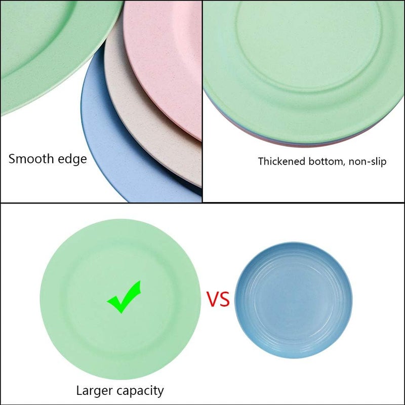 BangBoom 4 Pack 13 Inch Extra large Size Dinner Plate Sets Delicious Pasta Plates Unbreakable Dishes Lightweight Salad Dinnerware Reusable Dessert Tableware 33cm Green - Image 3