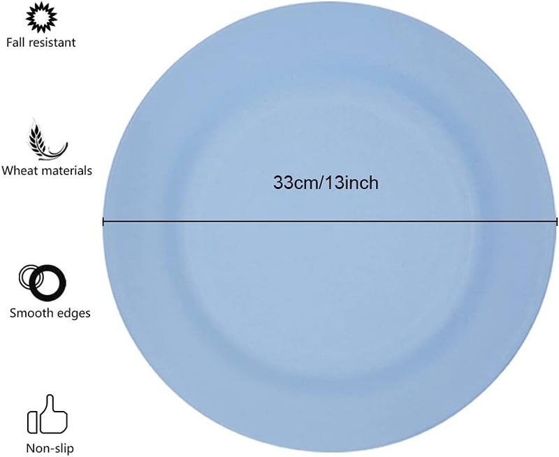 BangBoom 4 Pack 13 Inch Extra large Size Dinner Plate Sets Delicious Pasta Plates Unbreakable Dishes Lightweight Salad Dinnerware Reusable Dessert Tableware 33cm Green - Image 2