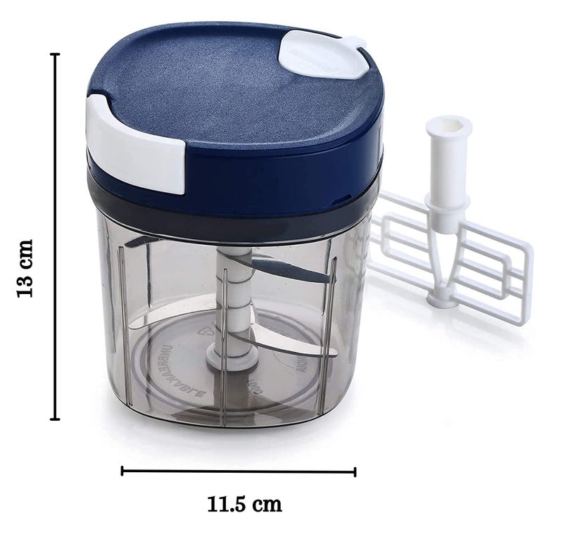 Atharved 1000ML Handy Quick Chopper Manual Vegetable and Meat Chopper with Stainless Steel Blades Kitchen Food Processor Perfect for Chopping Onions Garlic and More - Image 4