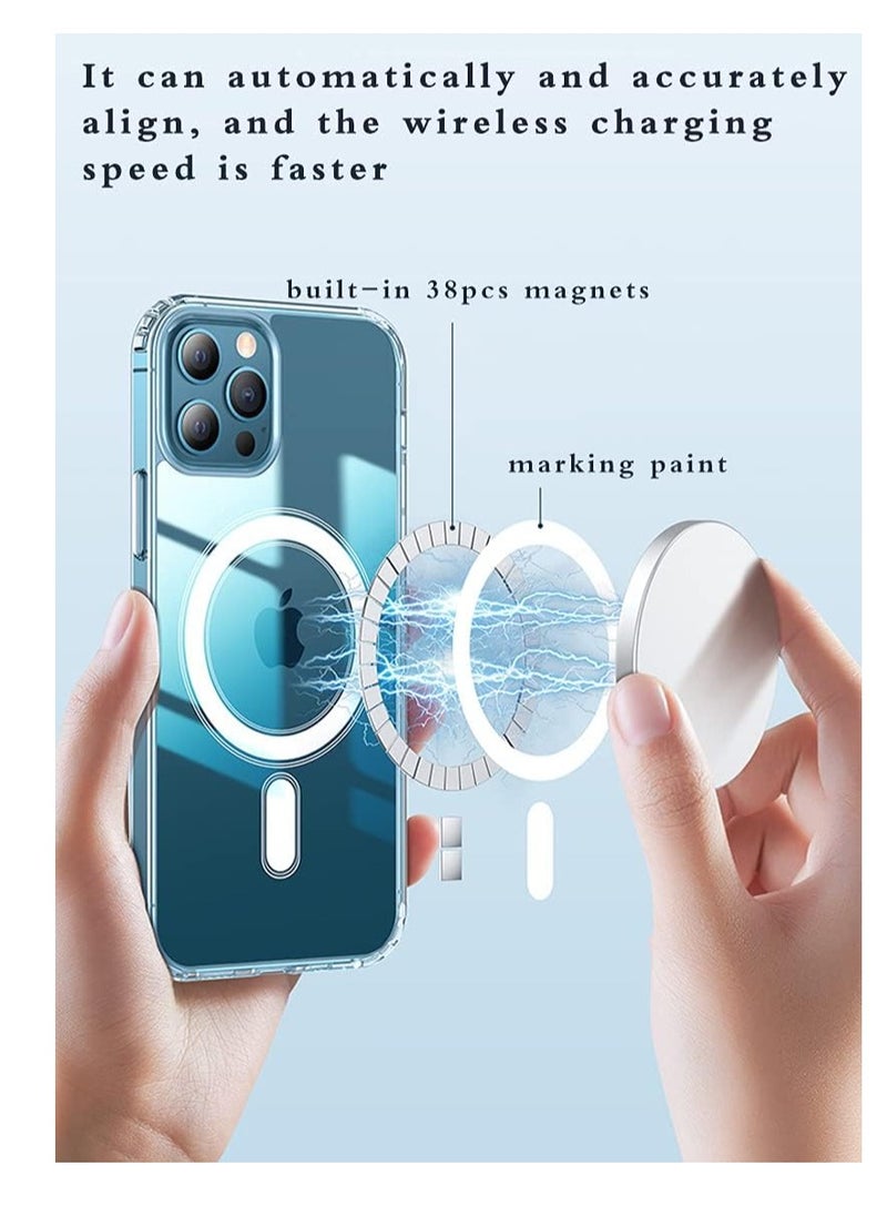 ten.tech - Ten tech Magnetic Clear Case Designed for iPhone 12 pro max– Compatible with MagSafe Charger, Support Magnetic Car Mount Wireless Charging, Soft Press Buttons Scratch Resistant – ten tech - Image 1