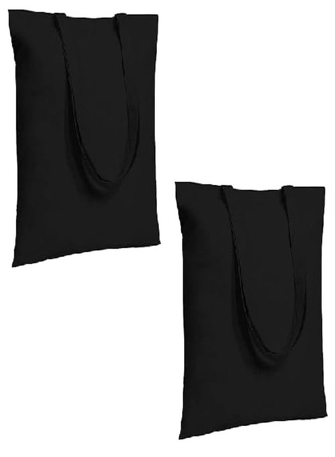 VARA Women Tote Bag Black with Zipper | Large Capacity Canvas Shoulder Handbag | Stylish Reusable Shopping & Office Bag (Pack of 3) - Image 2