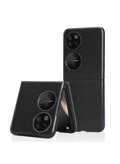 HuHa Case Cover For Huawei P50 Pocket Plain Skin Litchi Texture Phone Case Black 