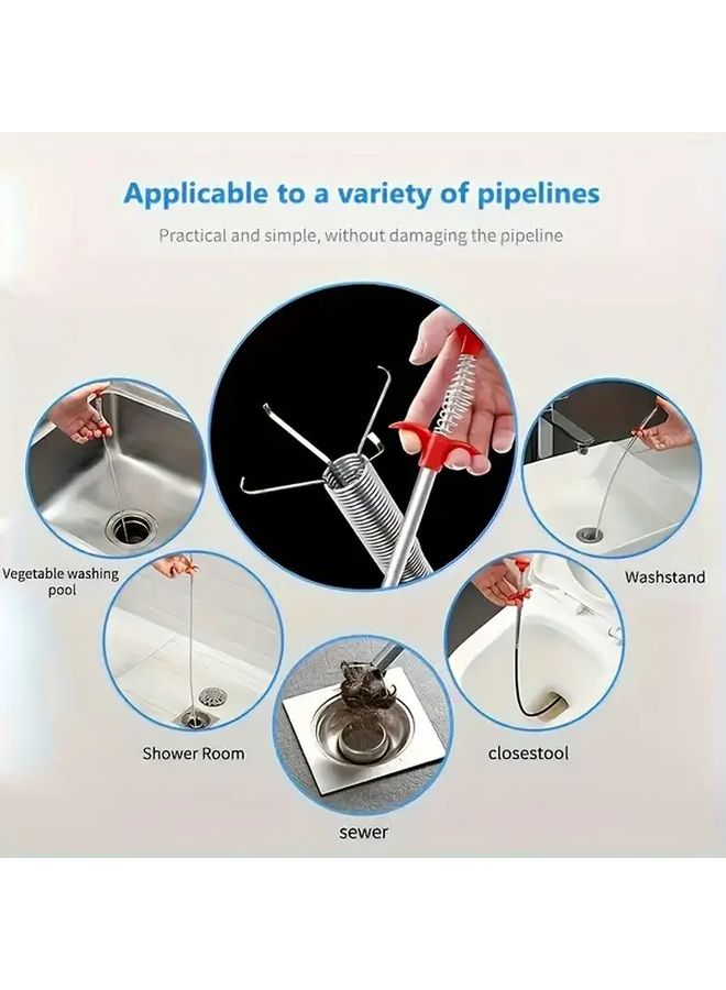 23.62 Inch Flexible Drain Unclogging Tool 4 Claw Handheld Sink Cleaner For Home Use - Image 4