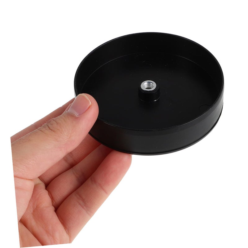 Black Plastic Toilet Brush Stand Base Set of 4 with Embedded Nut for Stable Bathroom Storage - Image 4