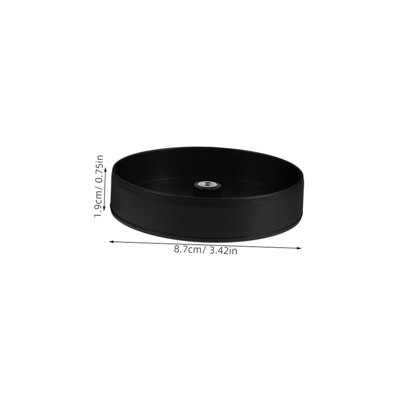 Black Plastic Toilet Brush Stand Base Set of 4 with Embedded Nut for Stable Bathroom Storage - Image 3