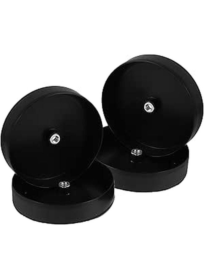 Black Plastic Toilet Brush Stand Base Set of 4 with Embedded Nut for Stable Bathroom Storage - Image 1