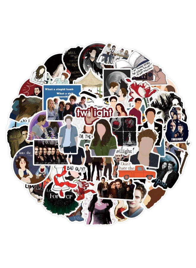 NIBEMINENT 55 Pcs Twilight Deco Kit Waterproof Stickers, High Definition Printing Bright Colors, Suitable for Laptop Skateboard Luggage Water Bottle Guitar DIY - Image 3