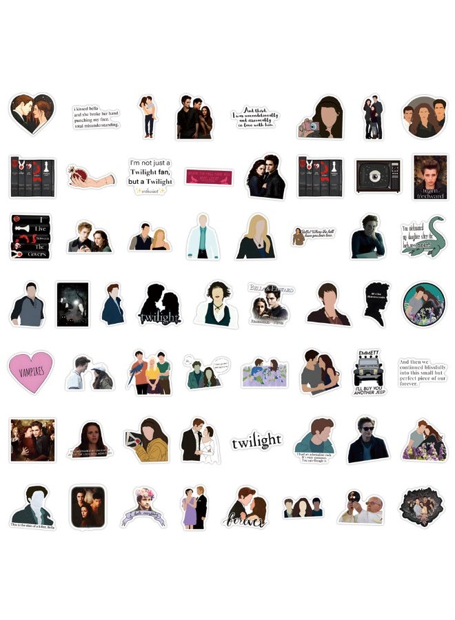 NIBEMINENT 55 Pcs Twilight Deco Kit Waterproof Stickers, High Definition Printing Bright Colors, Suitable for Laptop Skateboard Luggage Water Bottle Guitar DIY - Image 1