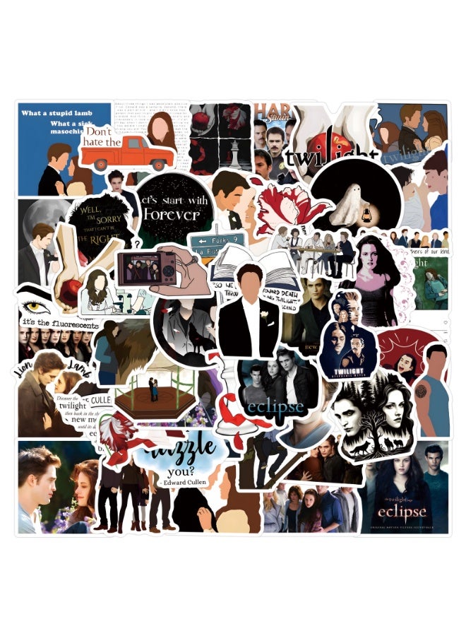 NIBEMINENT 55 Pcs Twilight Deco Kit Waterproof Stickers, High Definition Printing Bright Colors, Suitable for Laptop Skateboard Luggage Water Bottle Guitar DIY - Image 2