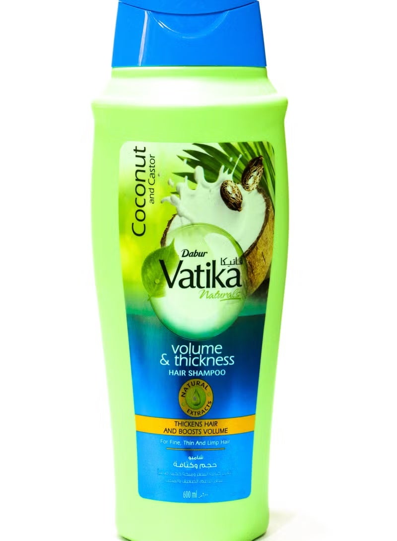 Vatika Naturals Coconut and Castor Volume & thickness hair Shampoo 600Ml