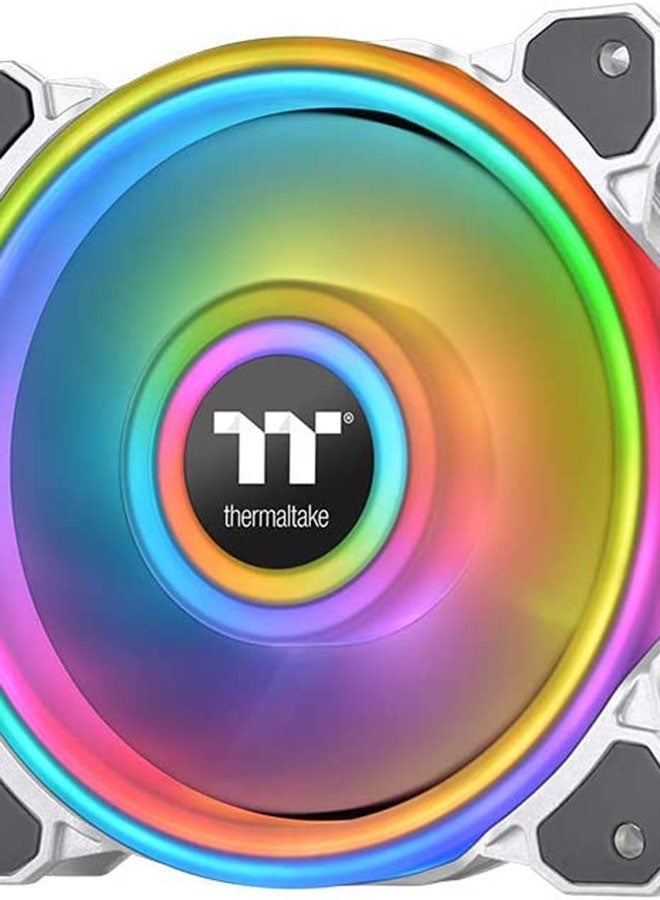 ثيرمال تيك مروحة تبريد CL-F100-PL12SW-A رينج كواد 12 بإضاءة متعددة الألوان RGB (مجموعة من 3 قطع) 12سم أبيض - Image 3