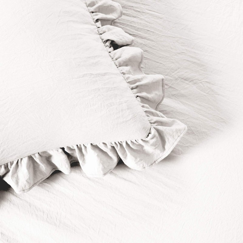 Lush Decor Lush Decor Ruffle Skirt Bedspread Set - 3 Piece Luxurious Farmhouse Bedding Set - Elegant, Charming Ruffle Detail - Timeless Style & Classic Design - Soft and Lightweight - Queen, White  - Image 4