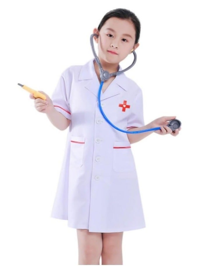 Kids Dress Up Set Doctor Cosplay Costume for Boys and Girls 3-7 Years Old Birthday Party White - Image 2