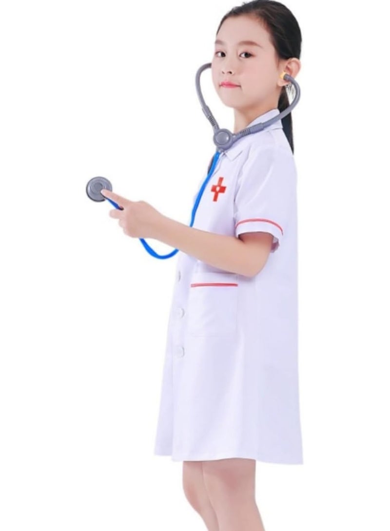 Kids Dress Up Set Doctor Cosplay Costume for Boys and Girls 3-7 Years Old Birthday Party White - Image 3