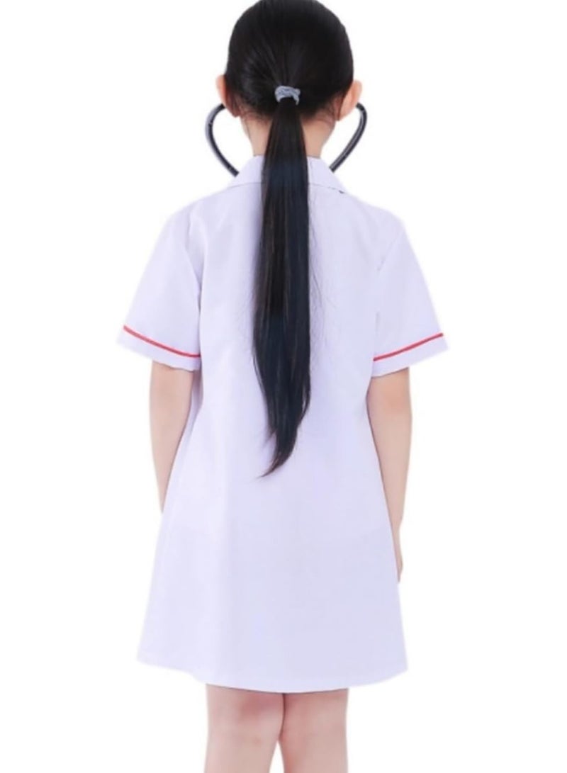 Kids Dress Up Set Doctor Cosplay Costume for Boys and Girls 3-7 Years Old Birthday Party White - Image 4