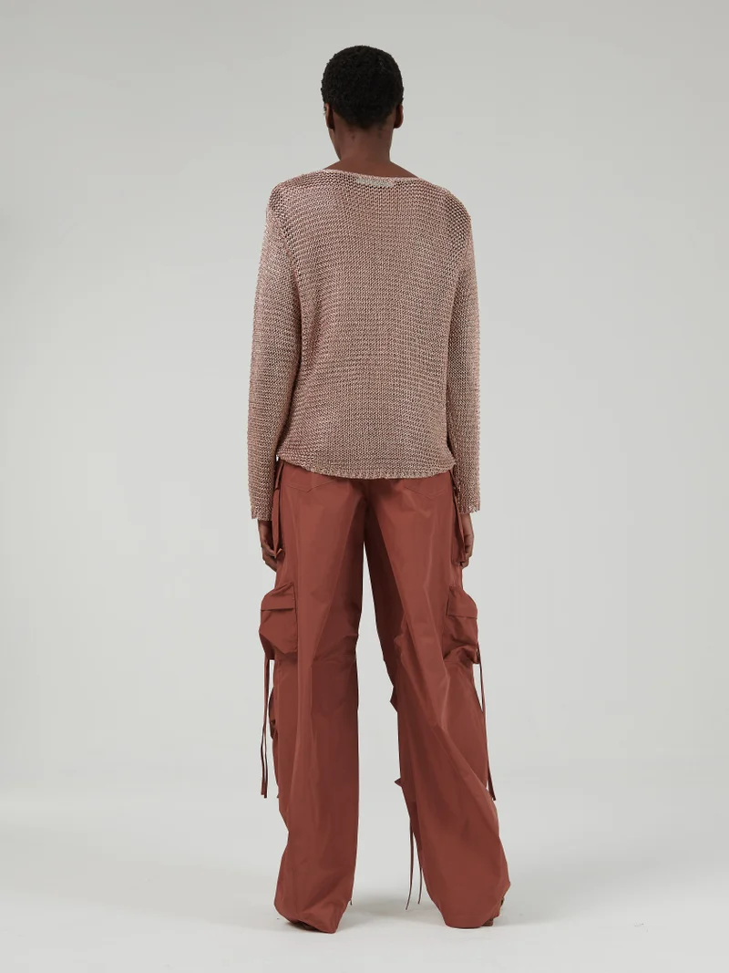 leem Metallic Mesh Knit Top