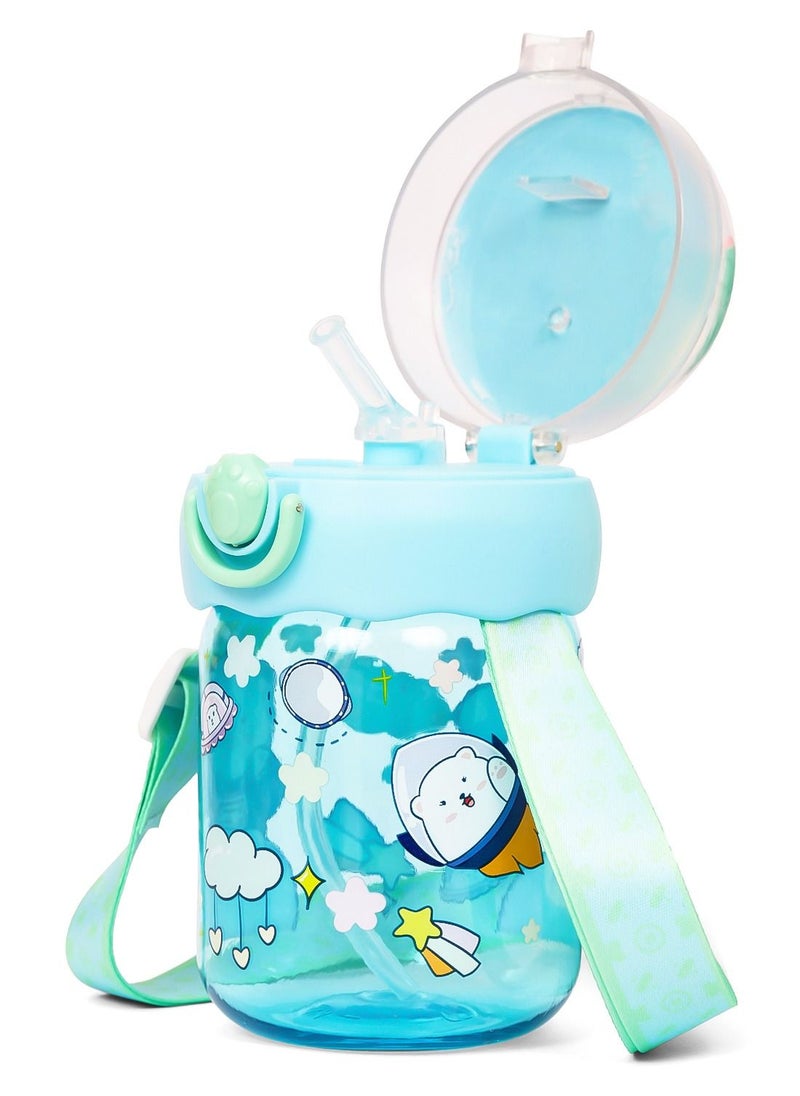 Eazy Kids زجاجة مياه 580 مل مع شفاطة - خضراء  - Image 3