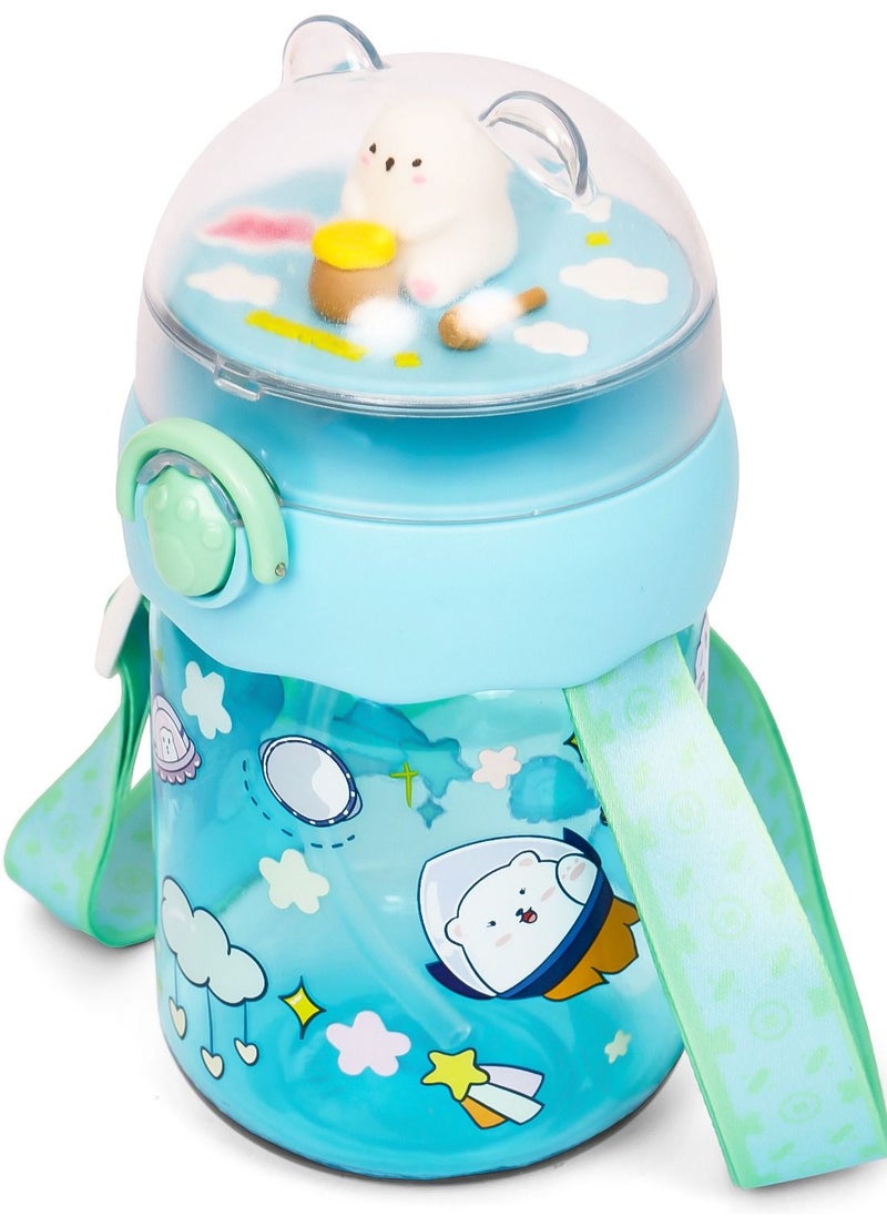 Eazy Kids زجاجة مياه 580 مل مع شفاطة - خضراء  - Image 2