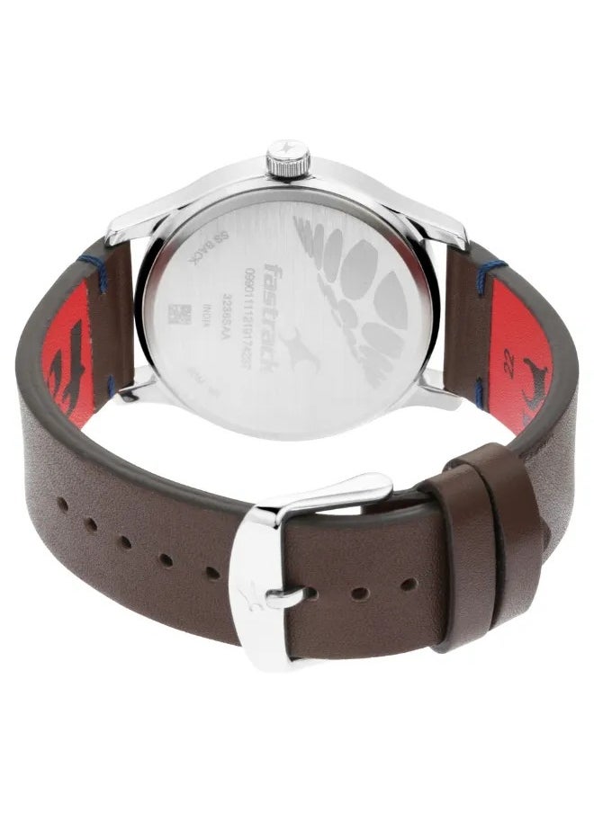 fastrack Men's Analog Round Shape Leather Wrist Watch - 3236SL03 - 49.2 Mm  - Image 5