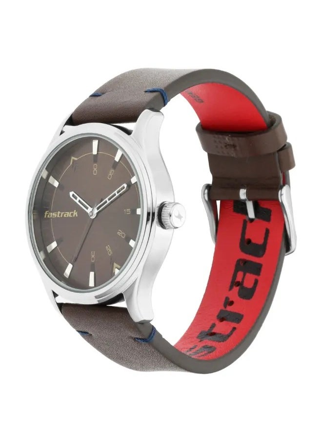 fastrack Men's Analog Round Shape Leather Wrist Watch - 3236SL03 - 49.2 Mm  - Image 3