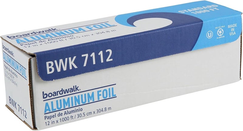 boardwalk لفافة ألمنيوم عالية الجودة من بورد ووك BWK7112 12x 1000 قدم 16 ميكرون سمك فضي - Image 1