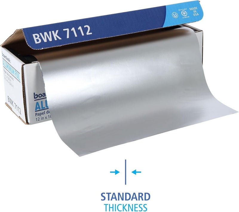 boardwalk لفافة ألمنيوم عالية الجودة من بورد ووك BWK7112 12x 1000 قدم 16 ميكرون سمك فضي - Image 5