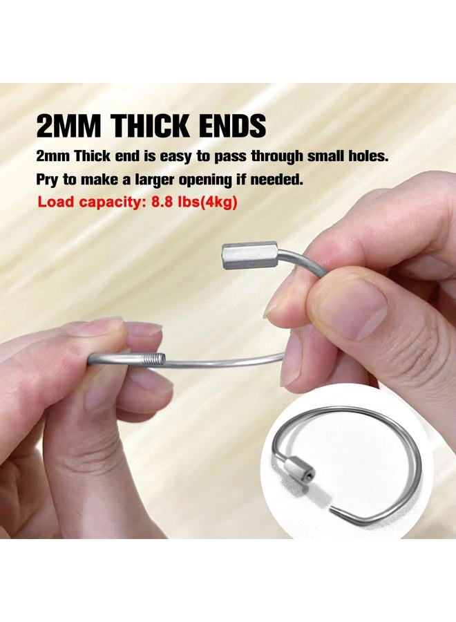 CrocSee 6 Pack Threaded Locking Key Rings (Diameter 3''), Stainless Steel Screw Lock Keychain Bangle, Big Large Keyring Holder Organizer Heavy Duty - Image 5