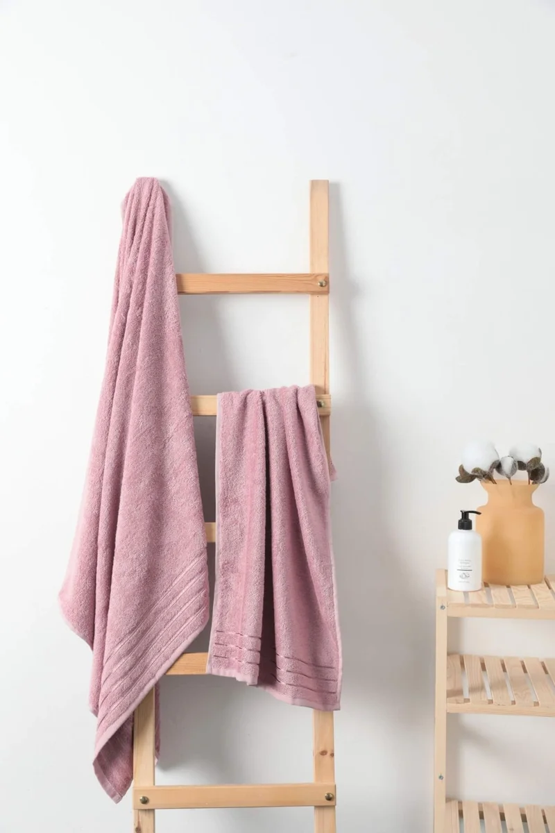 Favora Natural Bamboo 2 Piece Hammam Towel Set - Plum