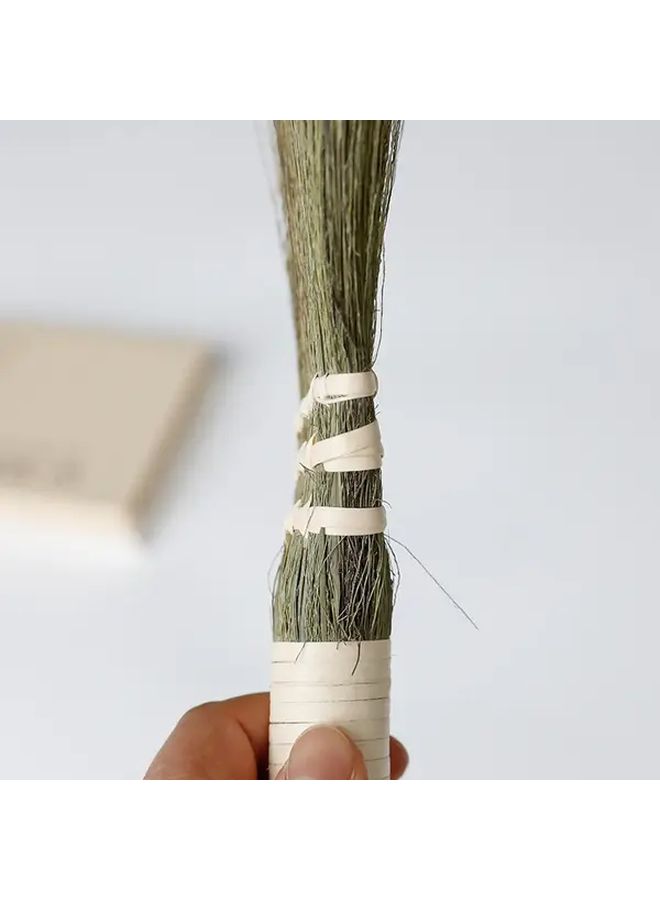 Natural Miscanthus Broom Soft Bristles Handheld Sweeper For Wood Floors Vinyl - Image 5