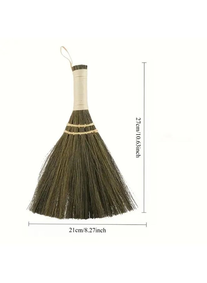 Natural Miscanthus Broom Soft Bristles Handheld Sweeper For Wood Floors Vinyl - Image 3