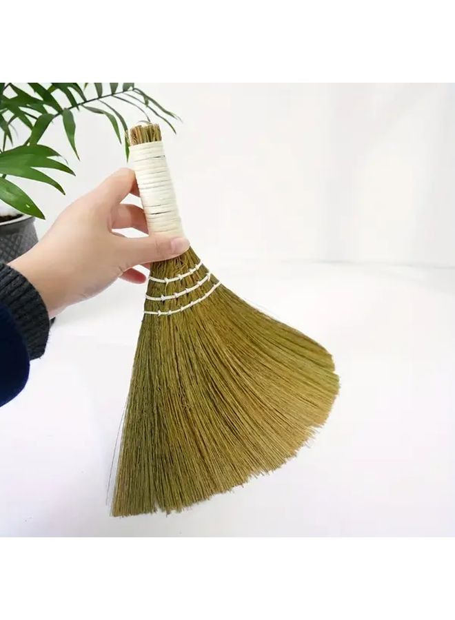 Natural Miscanthus Broom Soft Bristles Handheld Sweeper For Wood Floors Vinyl - Image 4