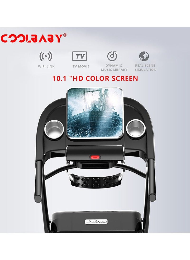 Generic COOLBABY B1 Multi-functional Electric Treadmill, Home Treadmill, Multi-functional Treadmill, Fitness Equipment, Color Screen, WIFI Networking, Home Walking Machine，Black  - Image 2