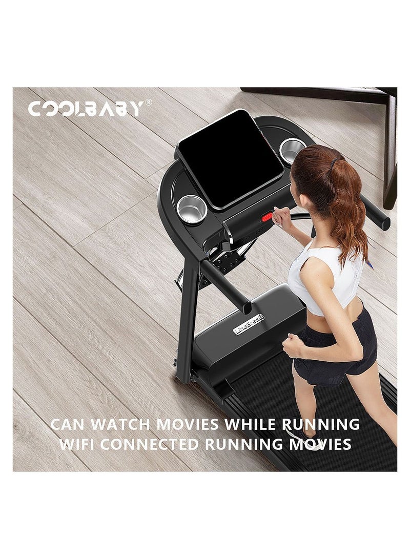 Generic COOLBABY B1 Multi-functional Electric Treadmill, Home Treadmill, Multi-functional Treadmill, Fitness Equipment, Color Screen, WIFI Networking, Home Walking Machine，Black  - Image 3