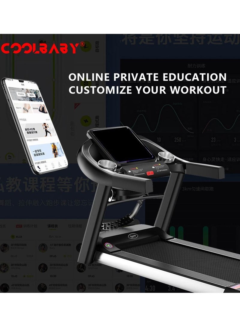 Generic COOLBABY B1 Multi-functional Electric Treadmill, Home Treadmill, Multi-functional Treadmill, Fitness Equipment, Color Screen, WIFI Networking, Home Walking Machine，Black  - Image 4