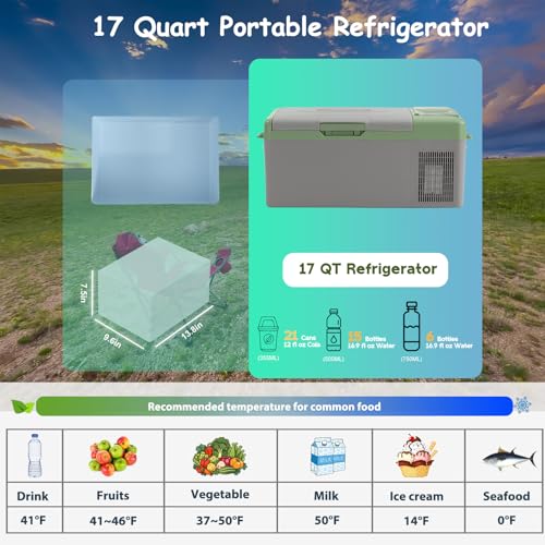 Alpicool Y15E Portable Fridge 12 Volt Car Refrigerator 17 Quart Freezer for Fishing, Camping, RV, Truck, Boat-12/24V DC - Image 2