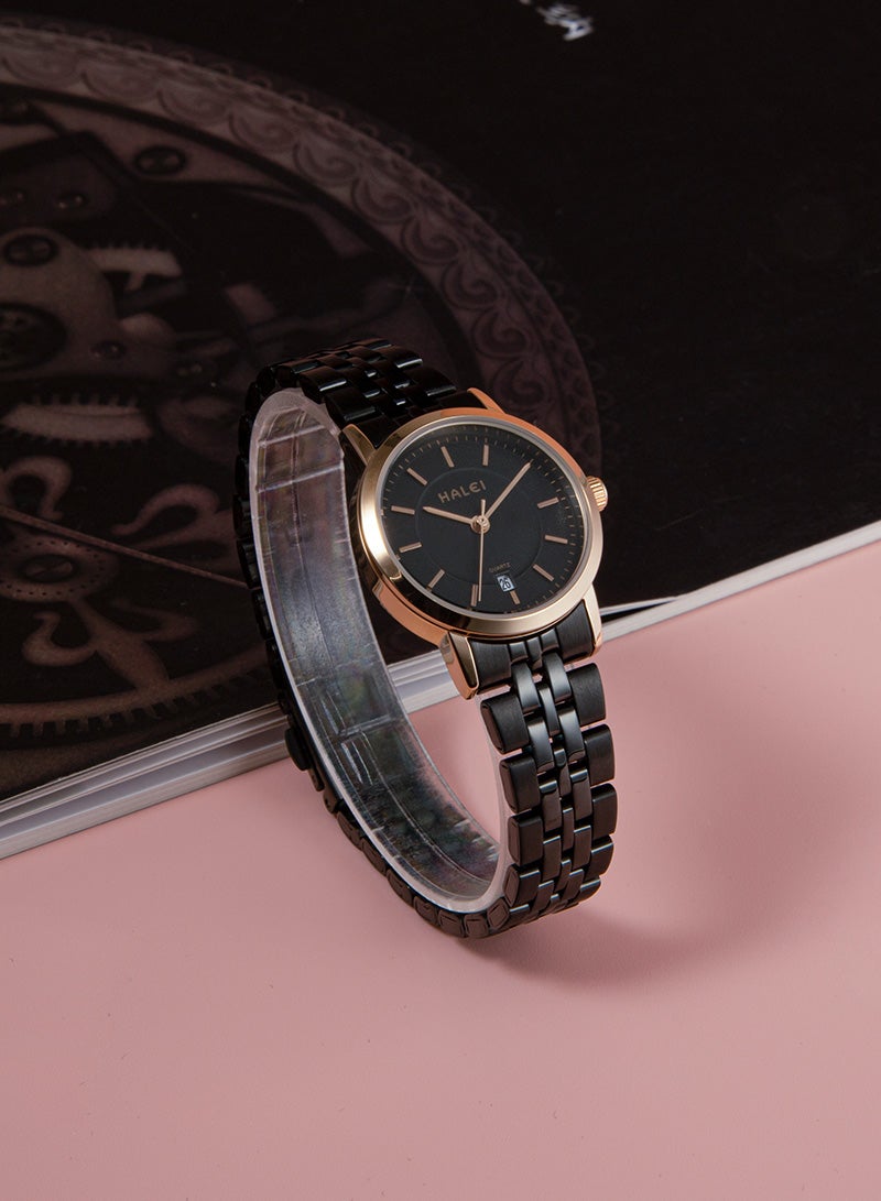 هالي العنوان: ساعة زوجية هالي هالي 586ML من نوع الكوارتز ذات التصميم البسيط نمط 586ML متوافقة للذكور والإناث - Image 4