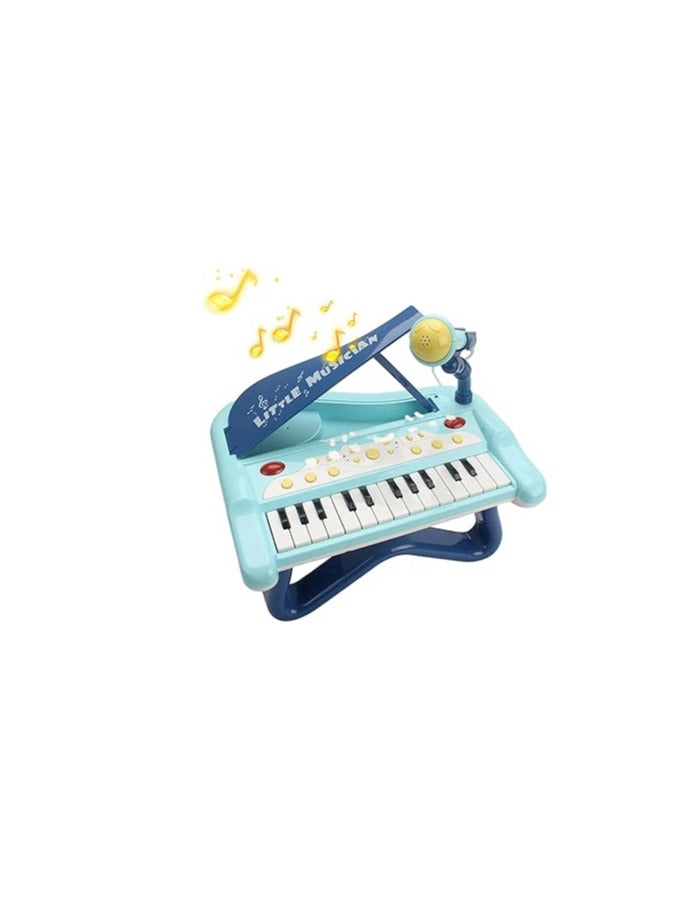 Kids Piano Keyboard, Multifunctional Electronic Piano with Microphone, Gifts for Boys and Girls 3+ Blue  - Image 1