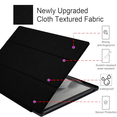 GOVTVA Protective Folio Case for iFLYTEK AINOTE Air 2, Ultra-Thin Lightweight Trifold Protective Cover with Built-in Pen Holder Auto Sleep/Wake for AINOTE Air2 Tablet 8.2 inch (Cloth Black) - Image 3